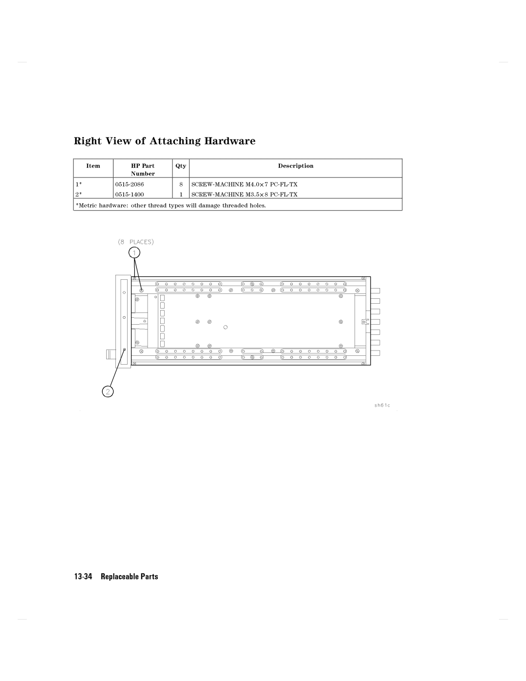 Agilent Technologies 8752C manual 13-34ReplaceableParts 