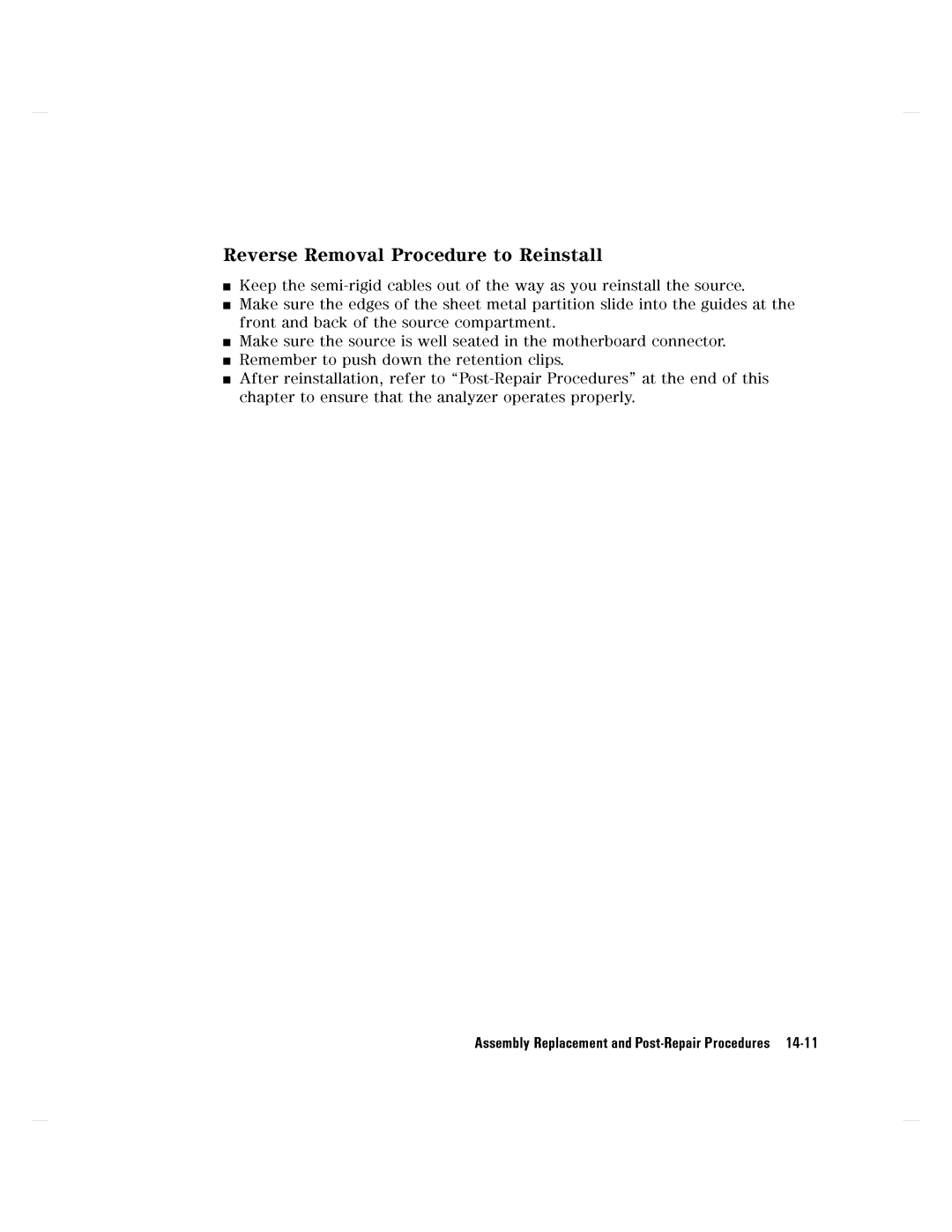 Agilent Technologies 8752C manual AssemblyReplacementandPost-RepairProcedures14-11 