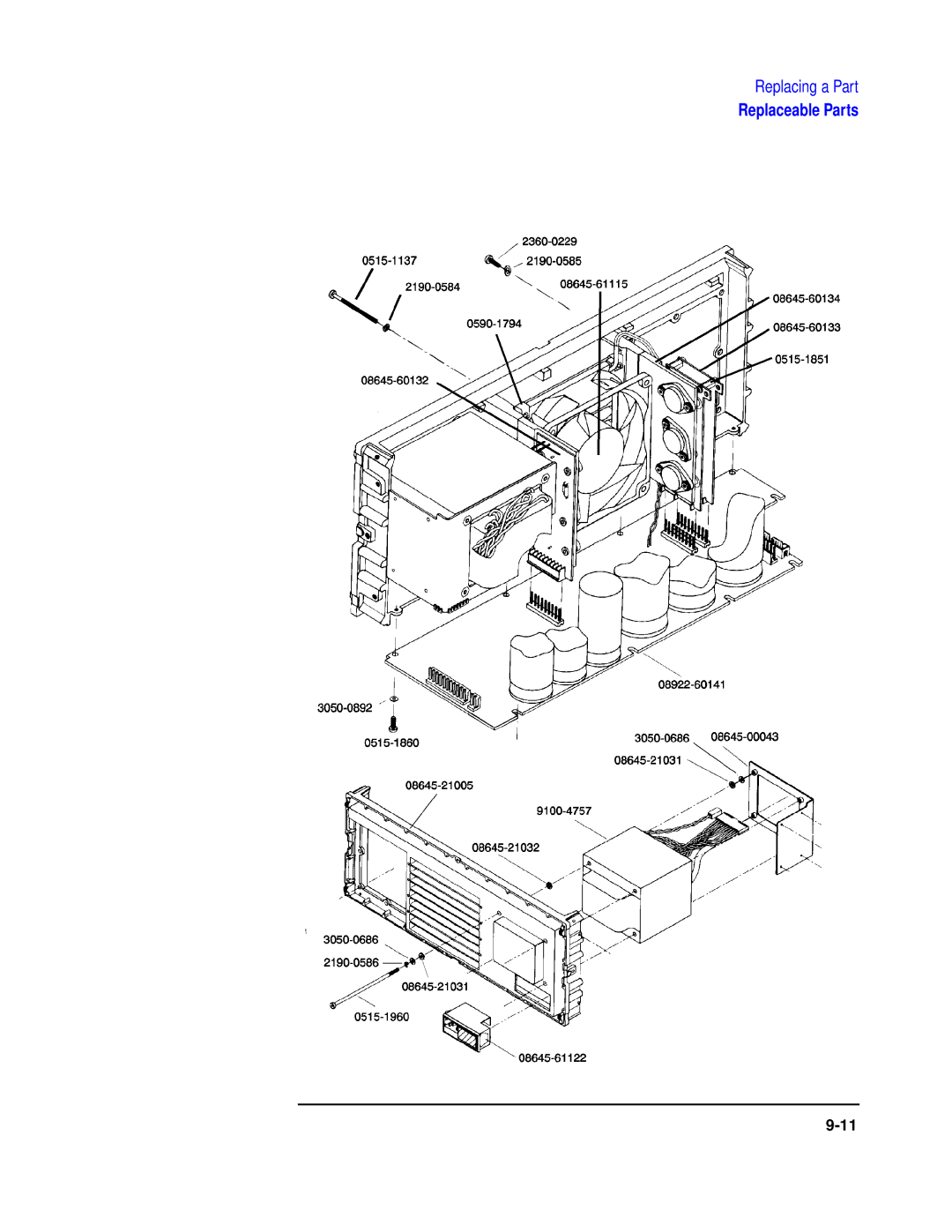 Agilent Technologies 8922 manual Replaceable Parts 