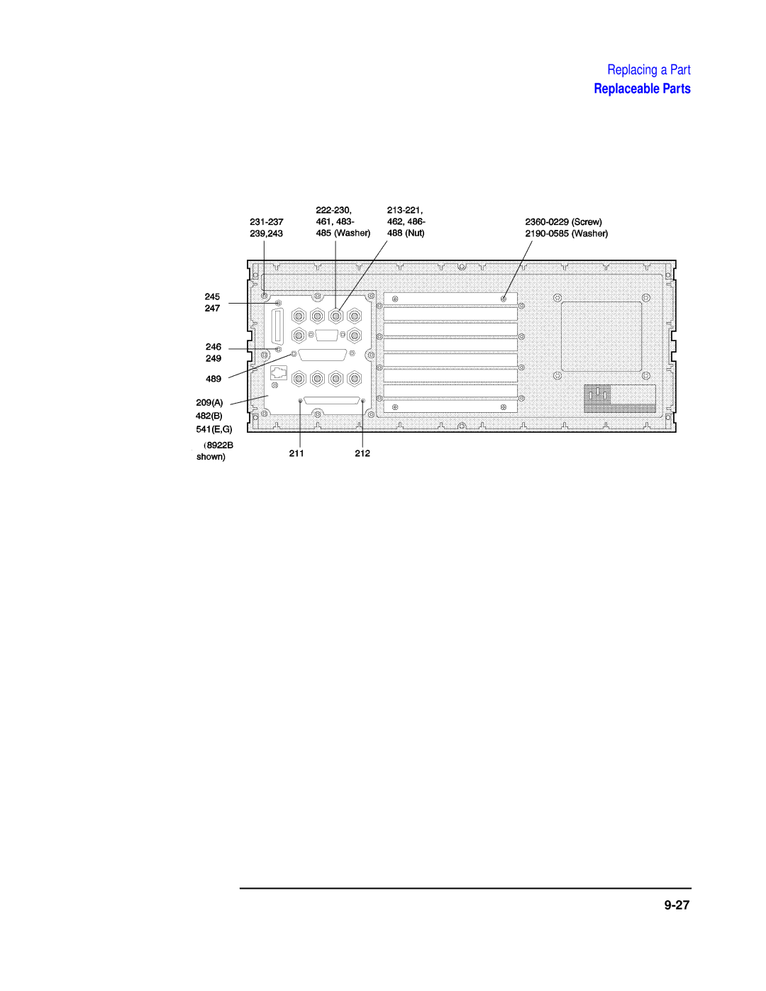 Agilent Technologies 8922 manual Replaceable Parts 