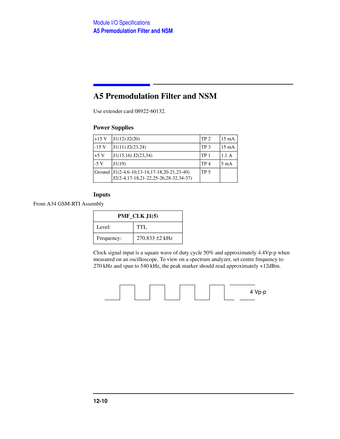 Agilent Technologies 8922 manual A5 Premodulation Filter and NSM, Pmfclk J15 