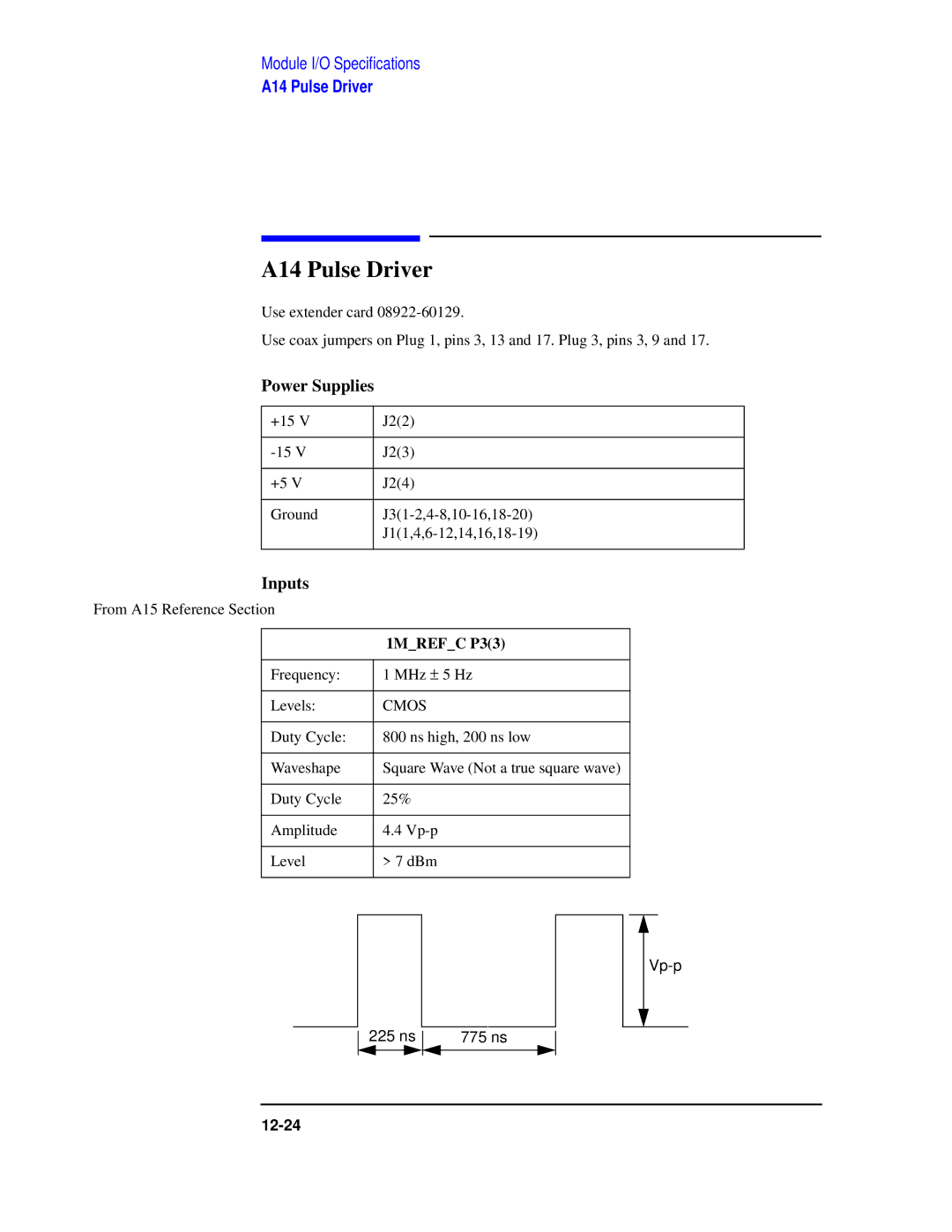 Agilent Technologies 8922 manual A14 Pulse Driver, 1MREFC P33 