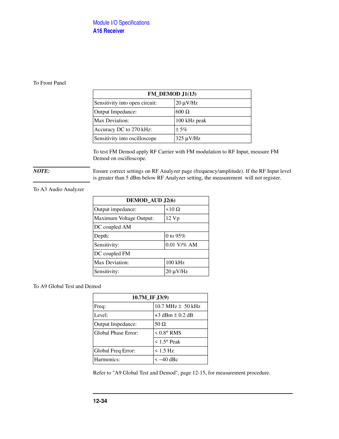 Agilent Technologies 8922 manual Fmdemod J113, Demodaud J26, 10.7MIF J39 