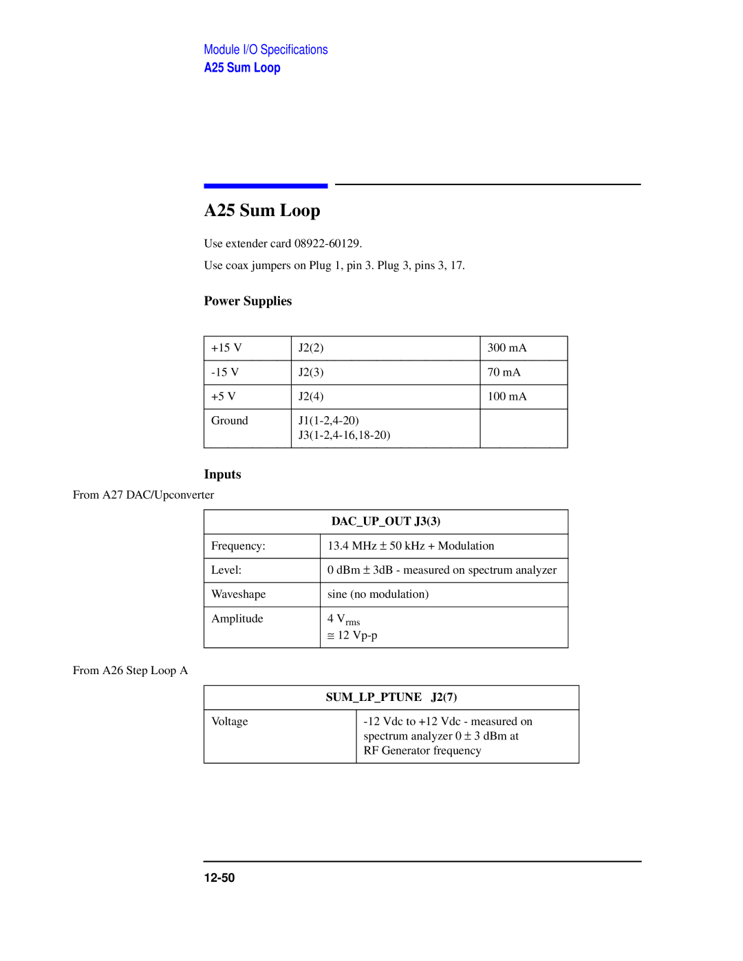 Agilent Technologies 8922 manual A25 Sum Loop, Dacupout J33, Sumlpptune J27 