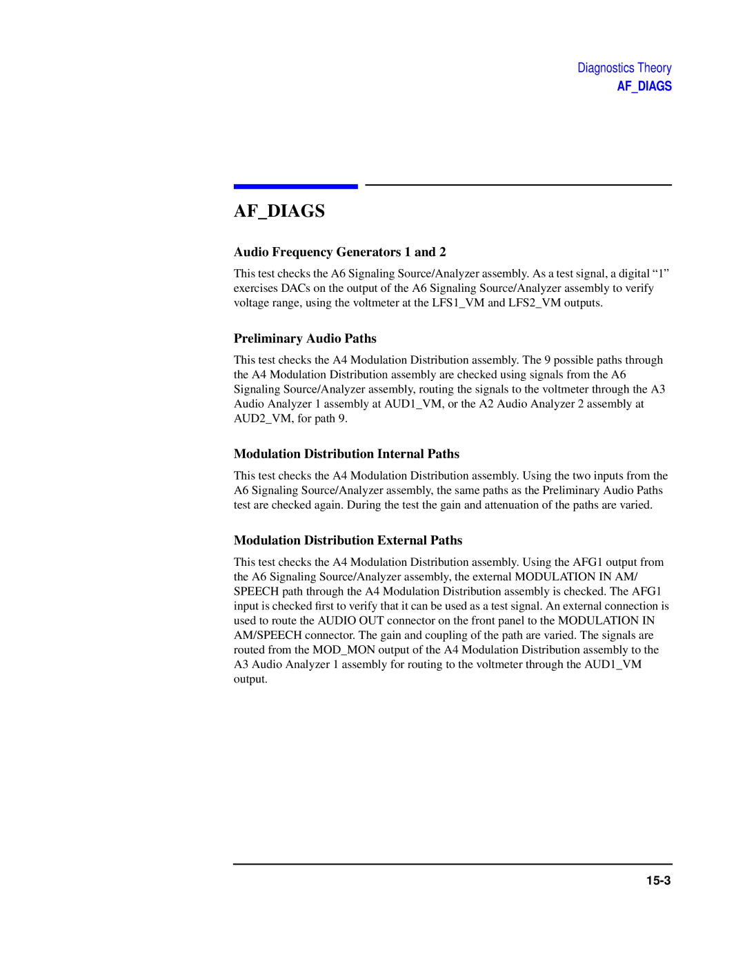 Agilent Technologies 8922 Audio Frequency Generators 1, Preliminary Audio Paths, Modulation Distribution Internal Paths 