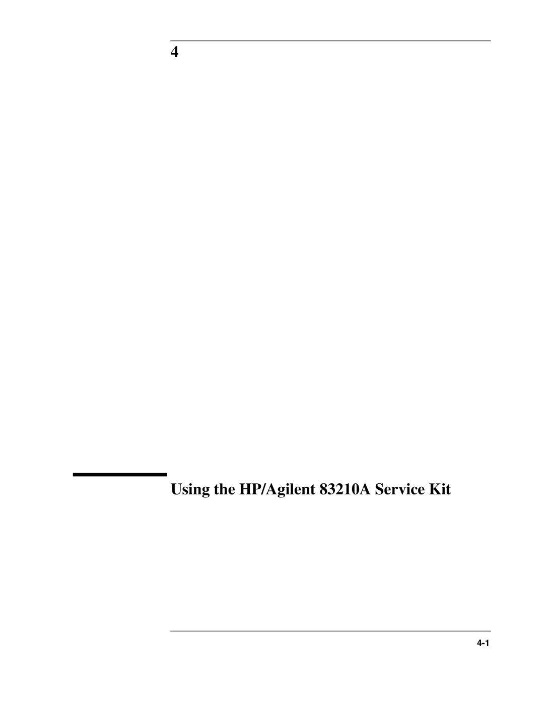 Agilent Technologies 8922 manual Using the HP/Agilent 83210A Service Kit 