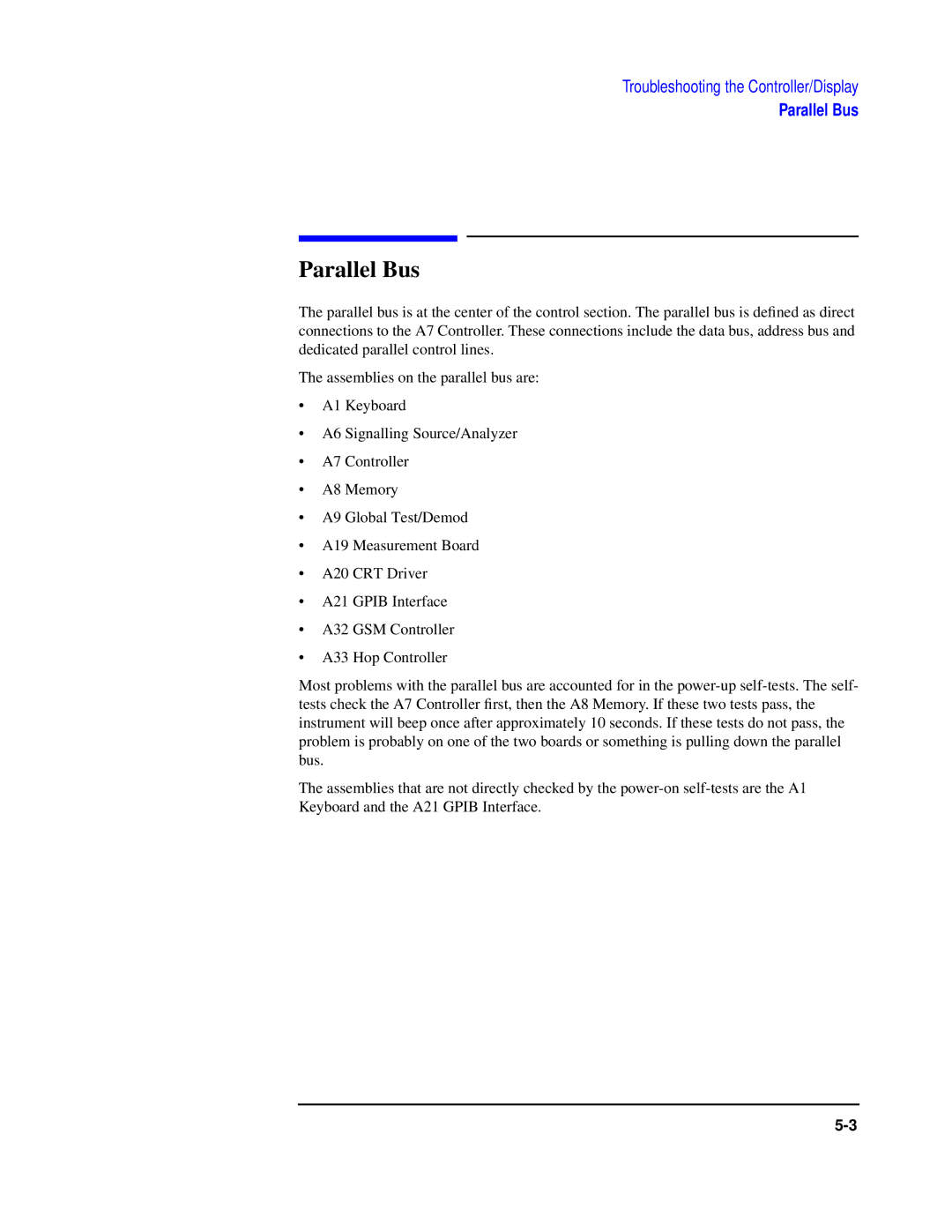 Agilent Technologies 8922 manual Parallel Bus 