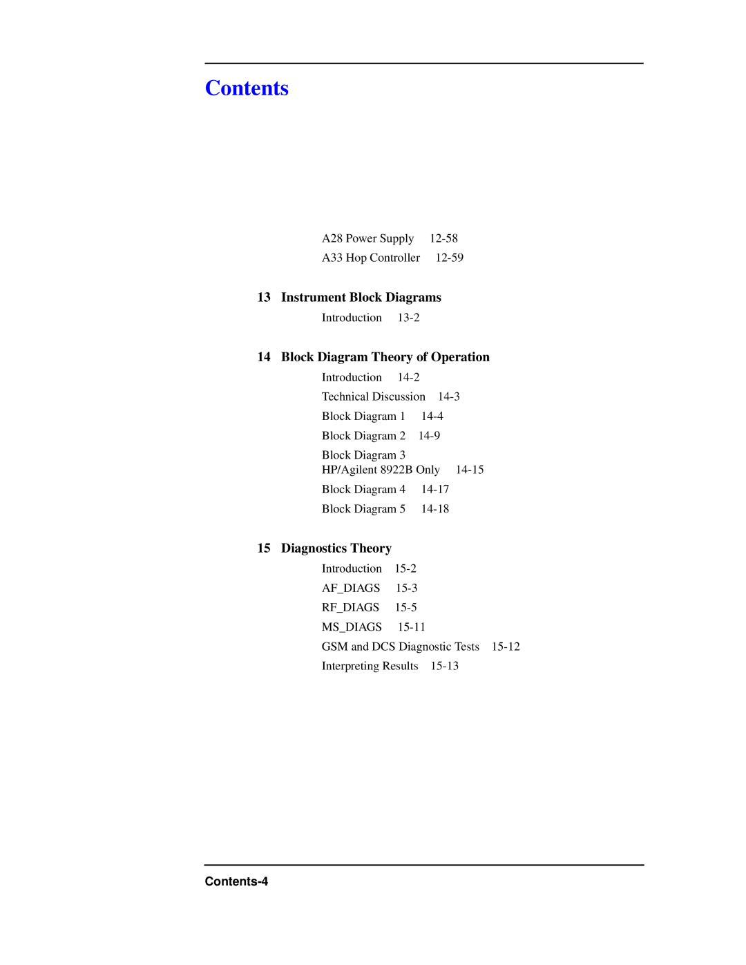 Agilent Technologies 8922 manual Instrument Block Diagrams, Block Diagram Theory of Operation 