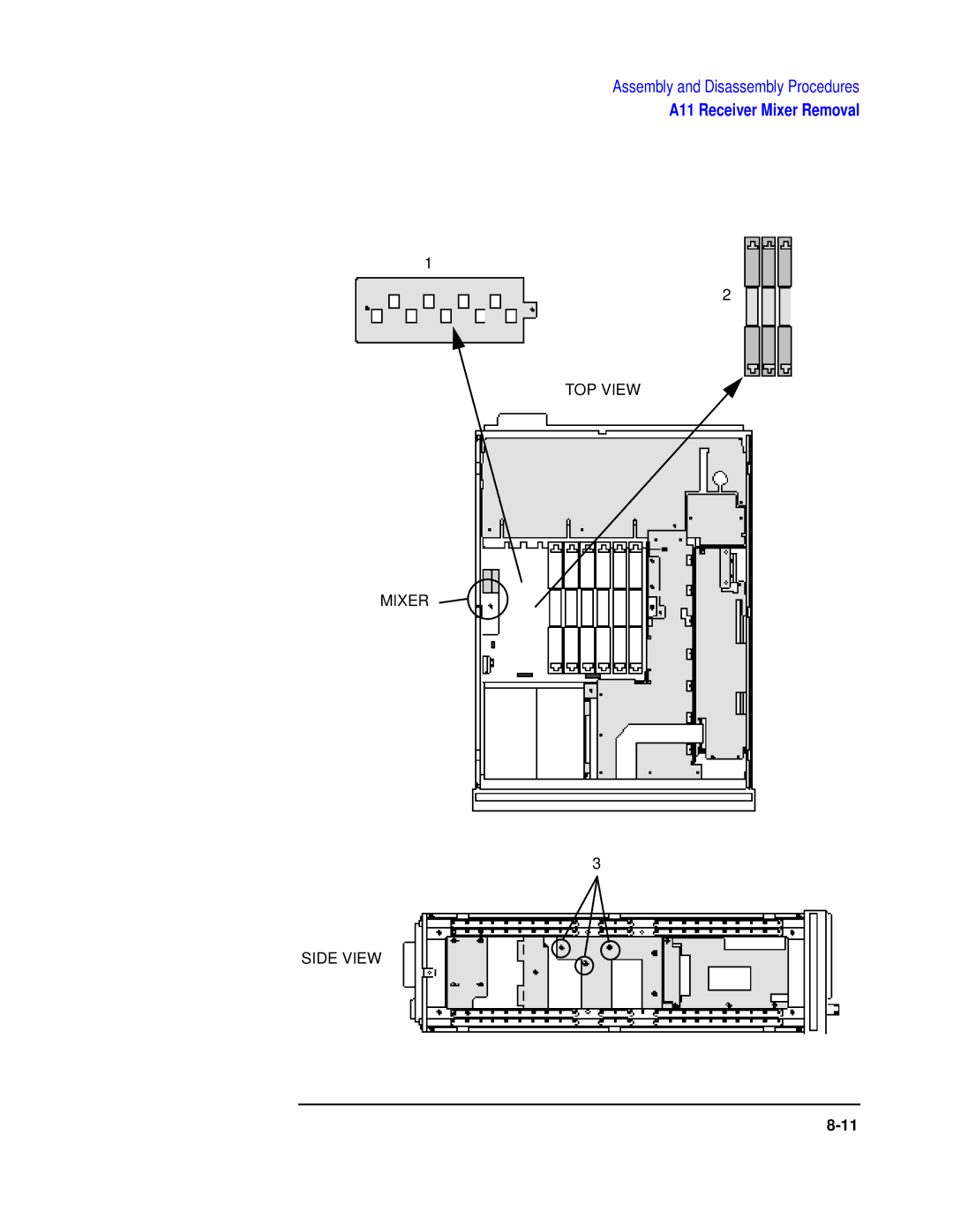 Agilent Technologies 8922 manual TOP View Mixer Side View 