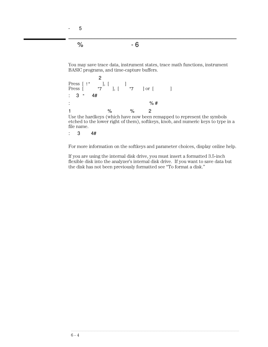 Agilent Technologies 89441A manual To save data with an internal or RAM disk 