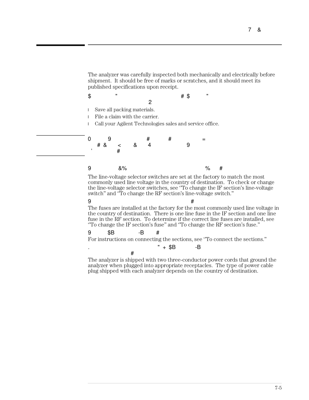 Agilent Technologies 89441A manual To do the incoming inspection, Power if it is damaged 