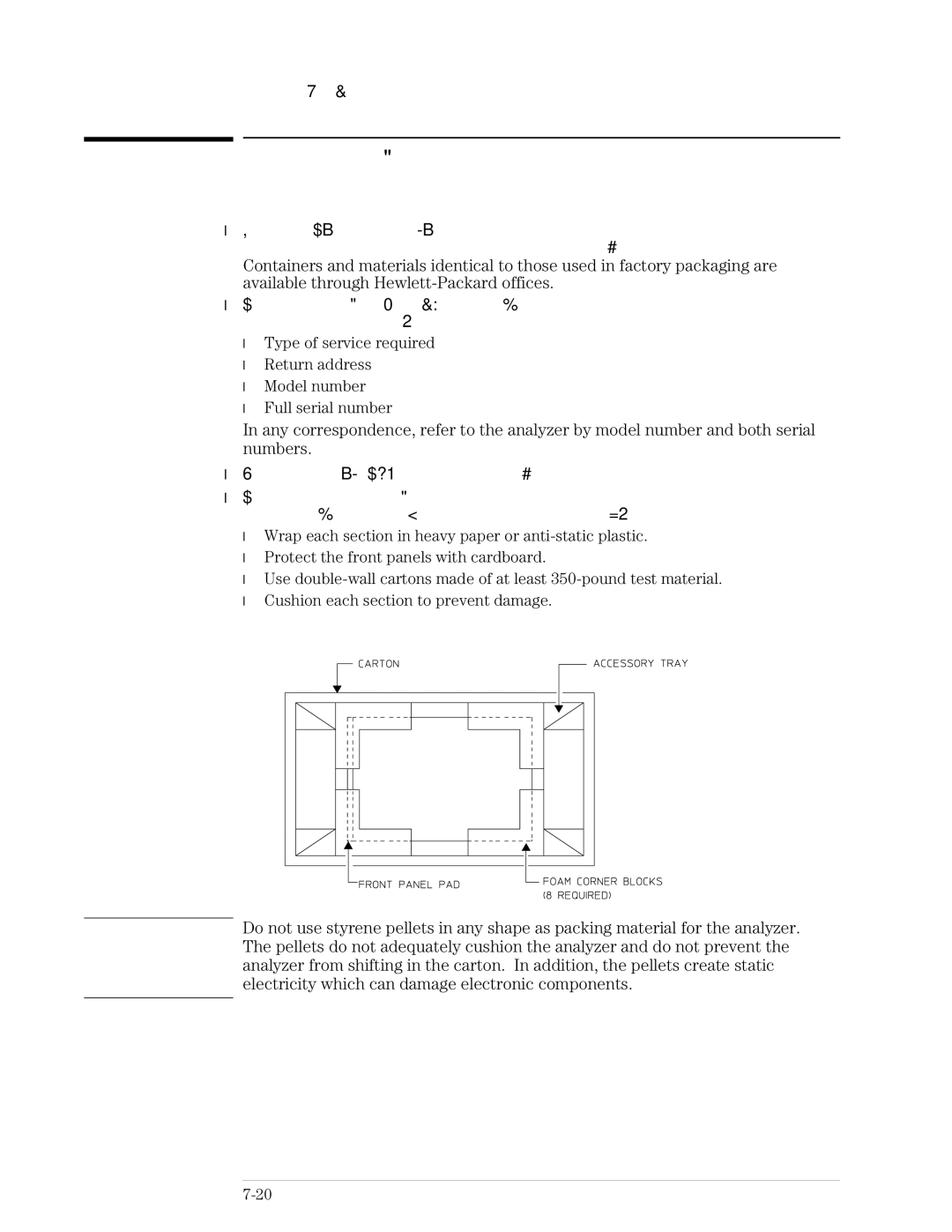 Agilent Technologies 89441A manual To transport the analyzer, Electricity which can damage electronic components 