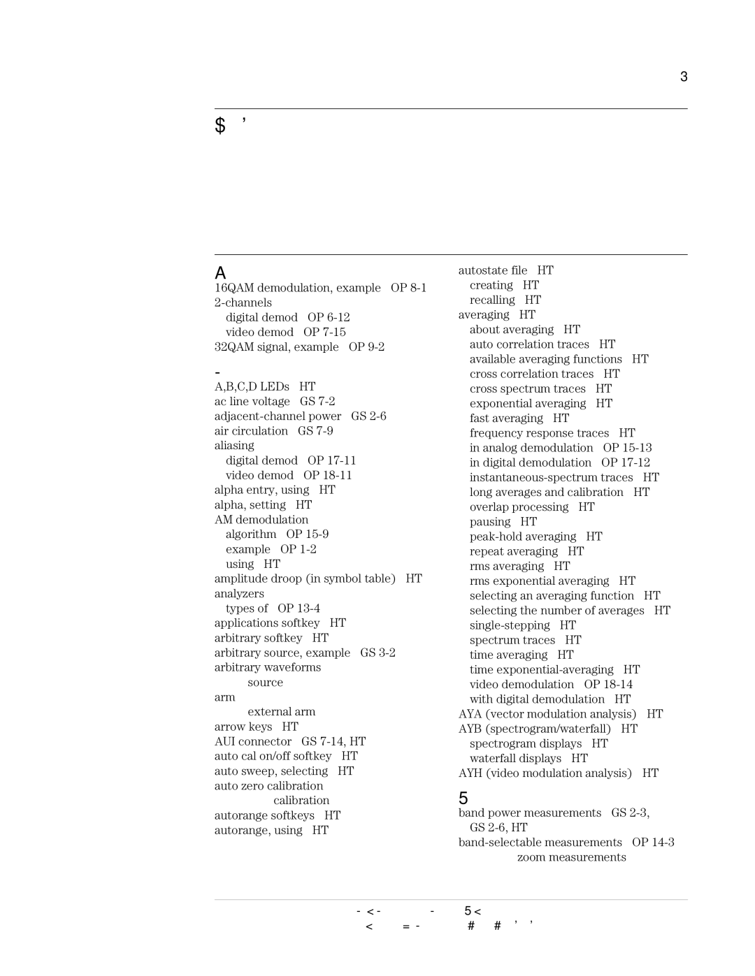 Agilent Technologies 89441A manual Index 