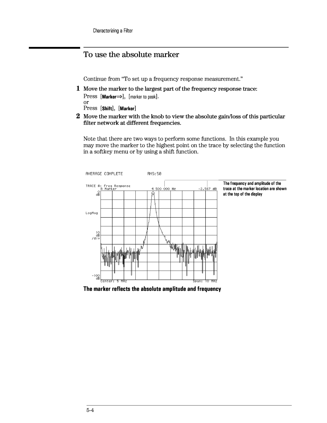 Agilent Technologies 89441A manual To use the absolute marker 