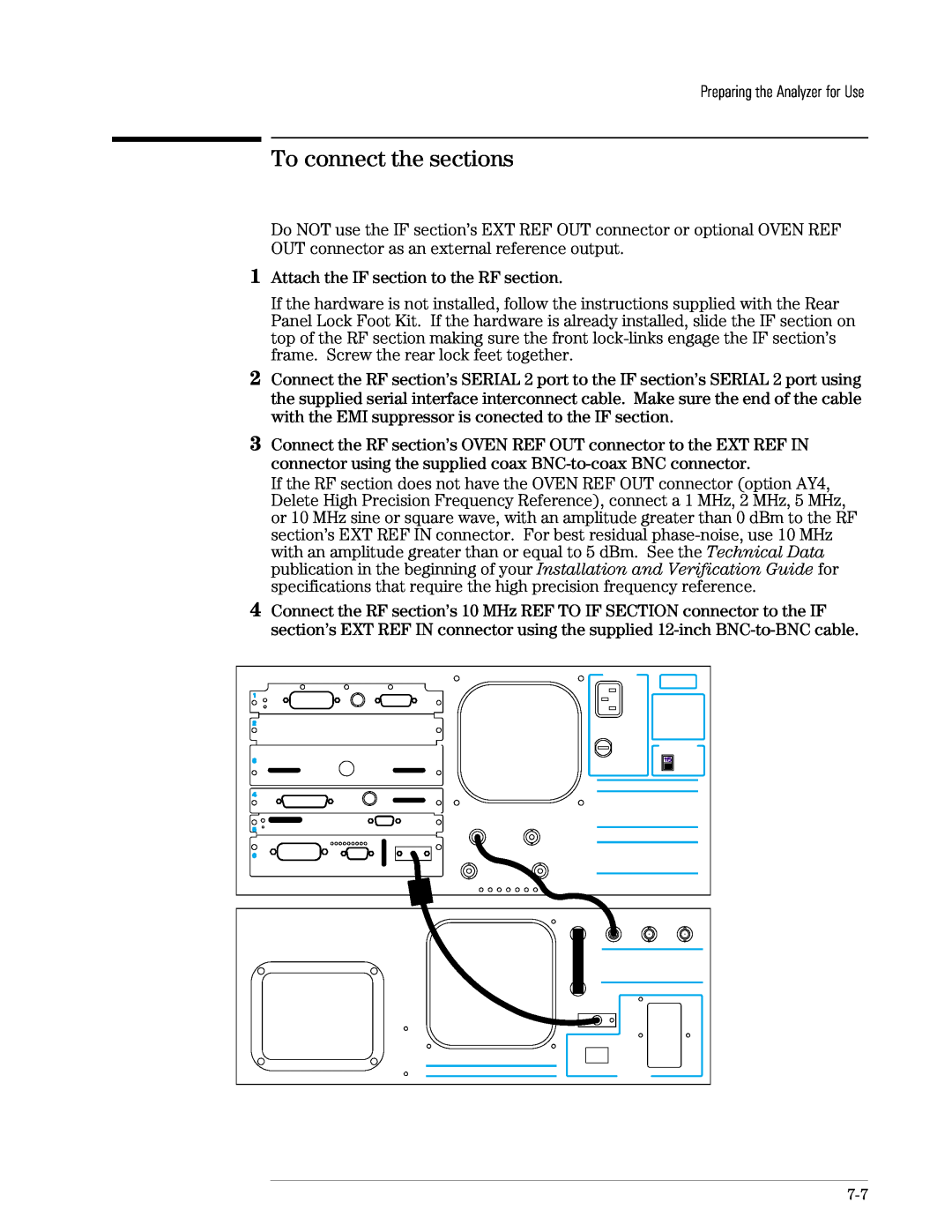 Agilent Technologies 89441A manual To connect the sections 