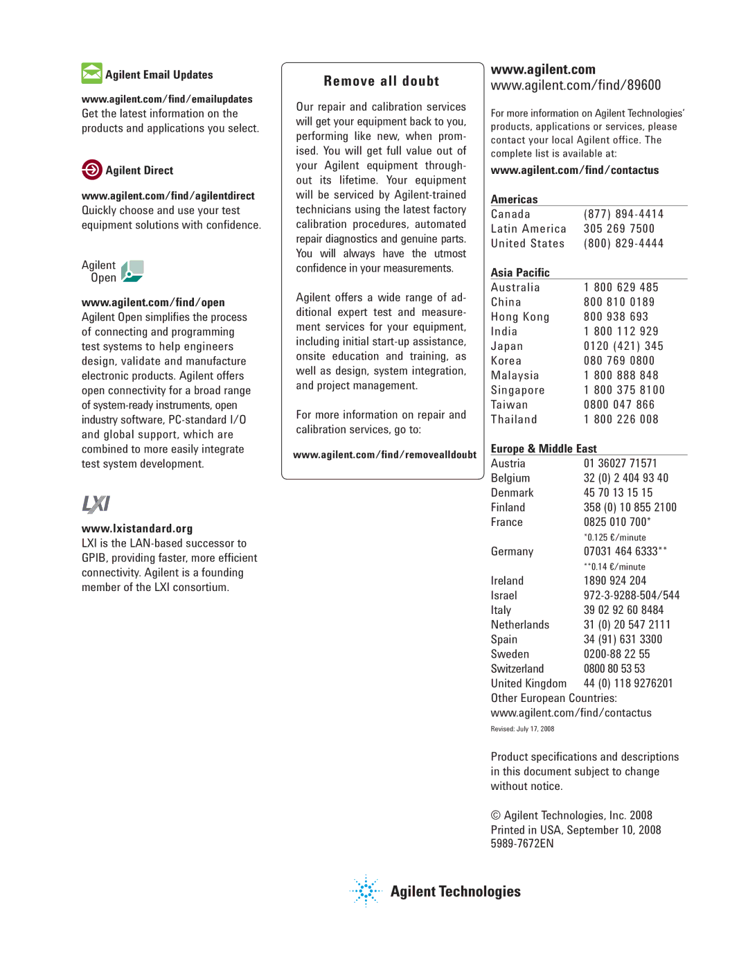 Agilent Technologies 89600 manual Remove all doubt 