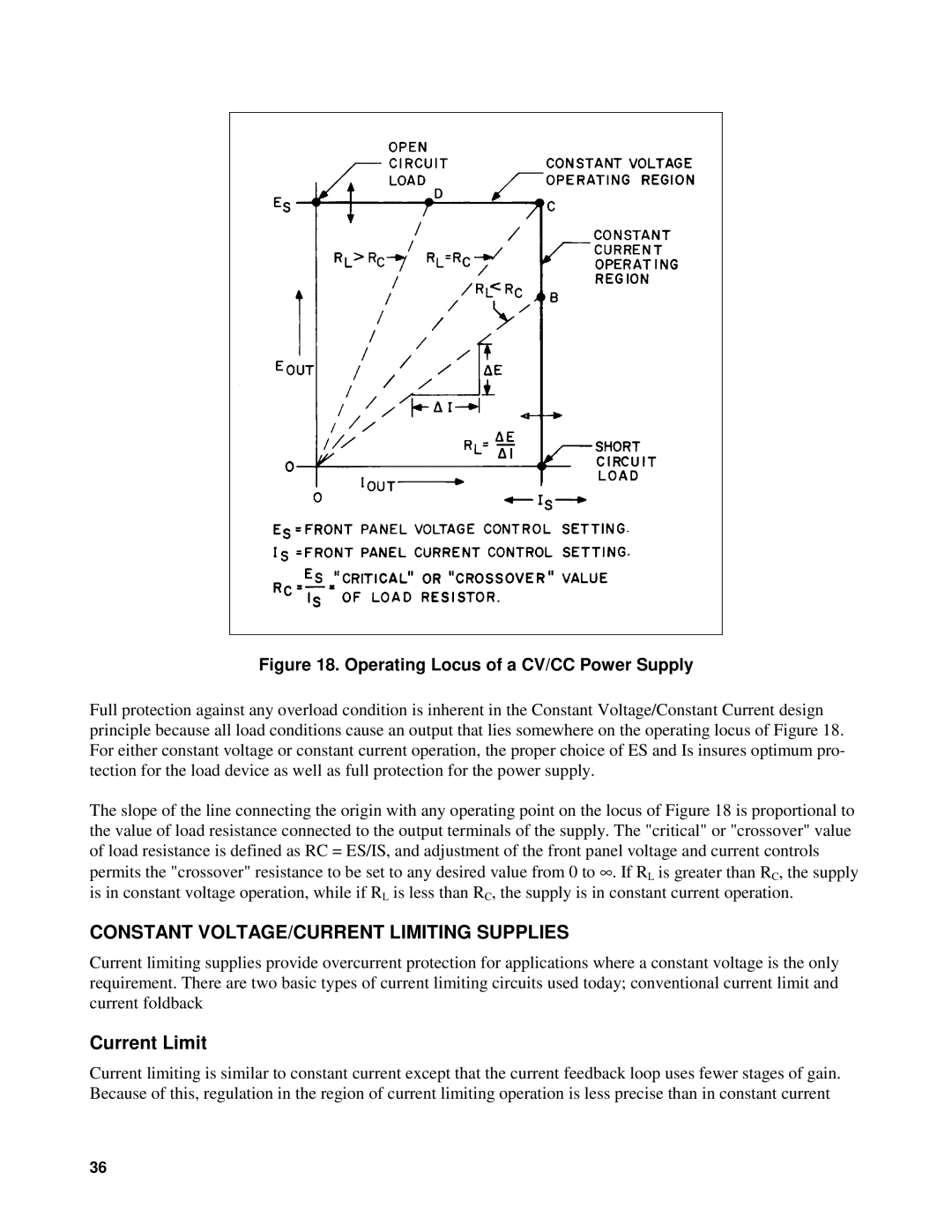 Agilent Technologies 90B manual Constant VOLTAGE/CURRENT Limiting Supplies, Current Limit 