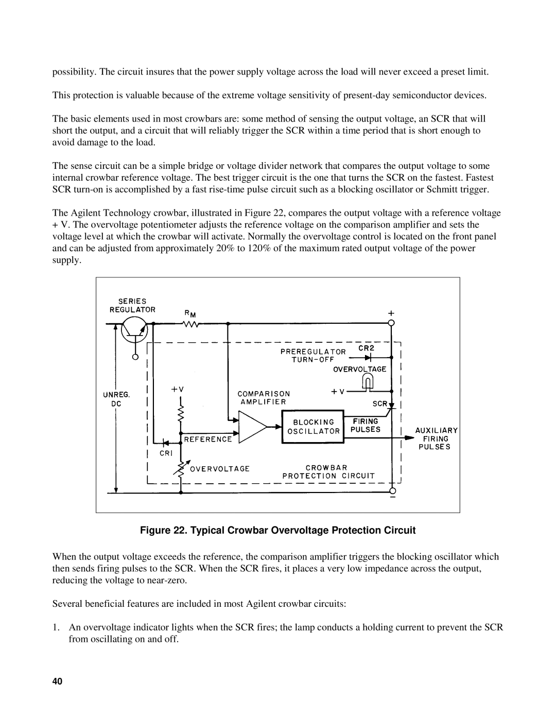 Agilent Technologies 90B manual Typical Crowbar Overvoltage Protection Circuit 