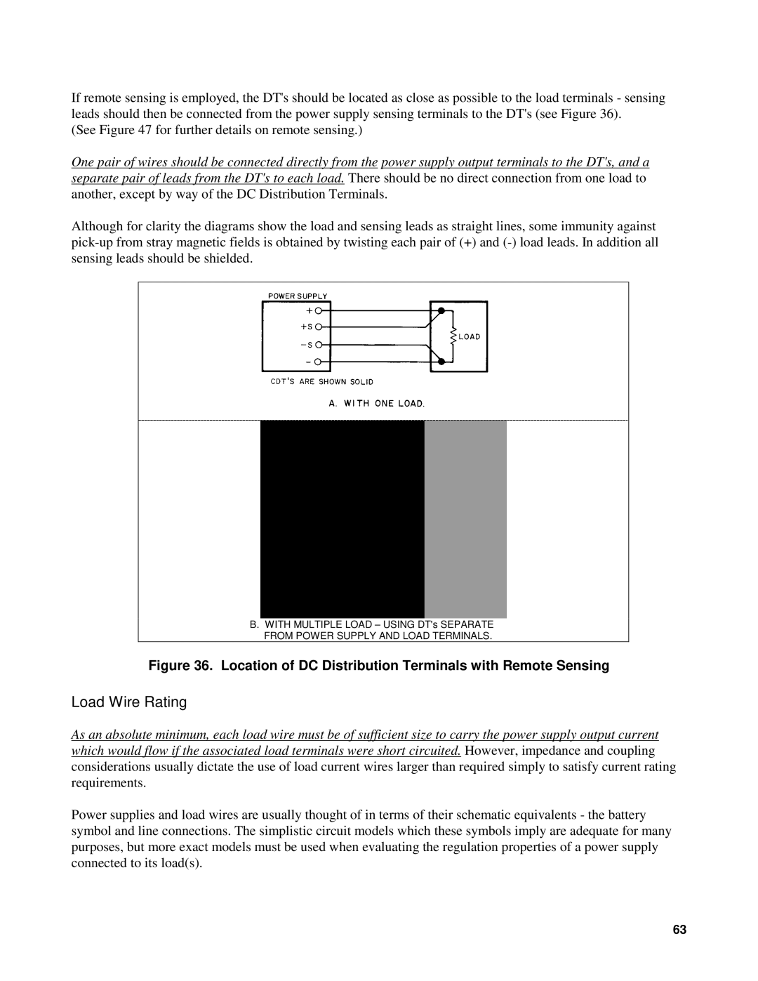 Agilent Technologies 90B manual Load Wire Rating, Location of DC Distribution Terminals with Remote Sensing 