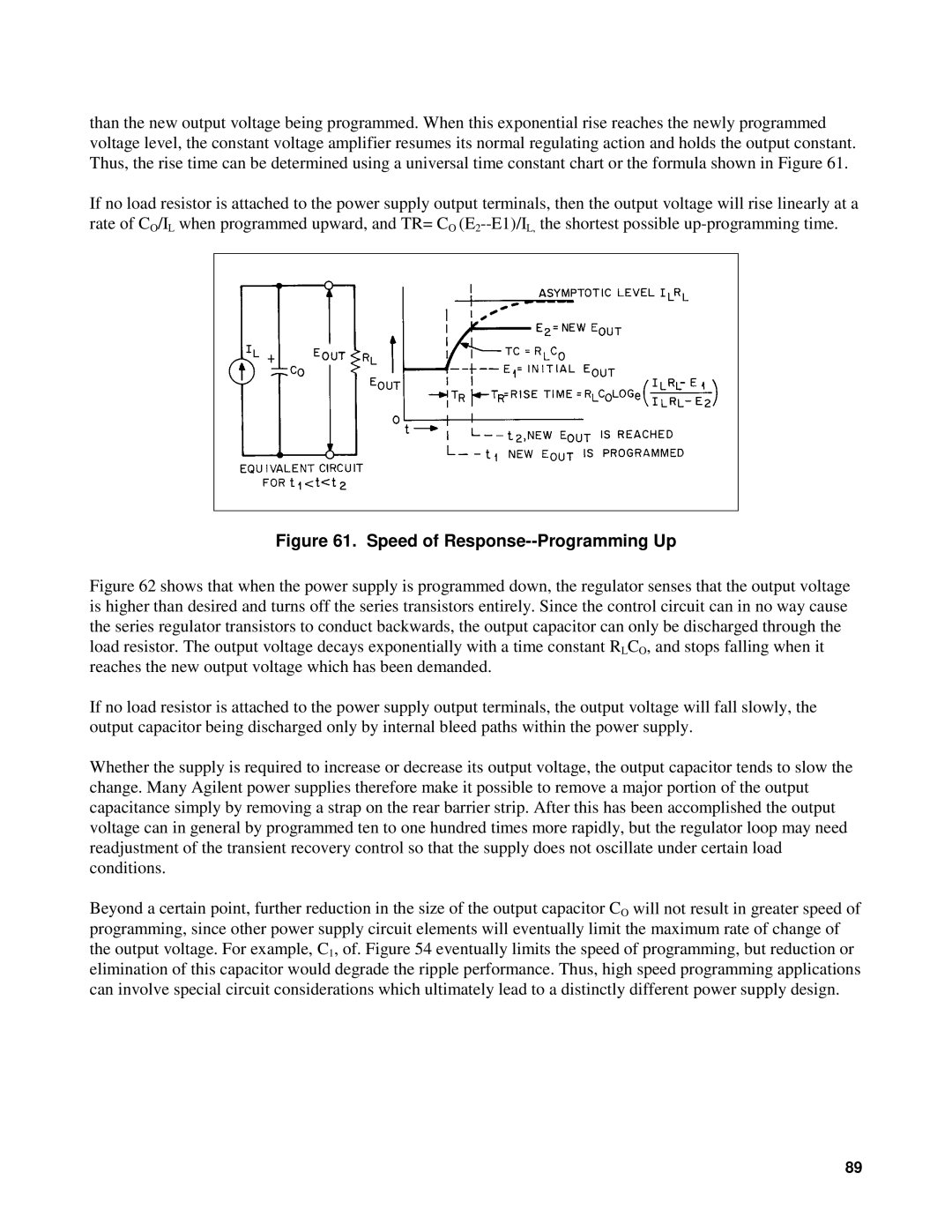 Agilent Technologies 90B manual Speed of Response--Programming Up 