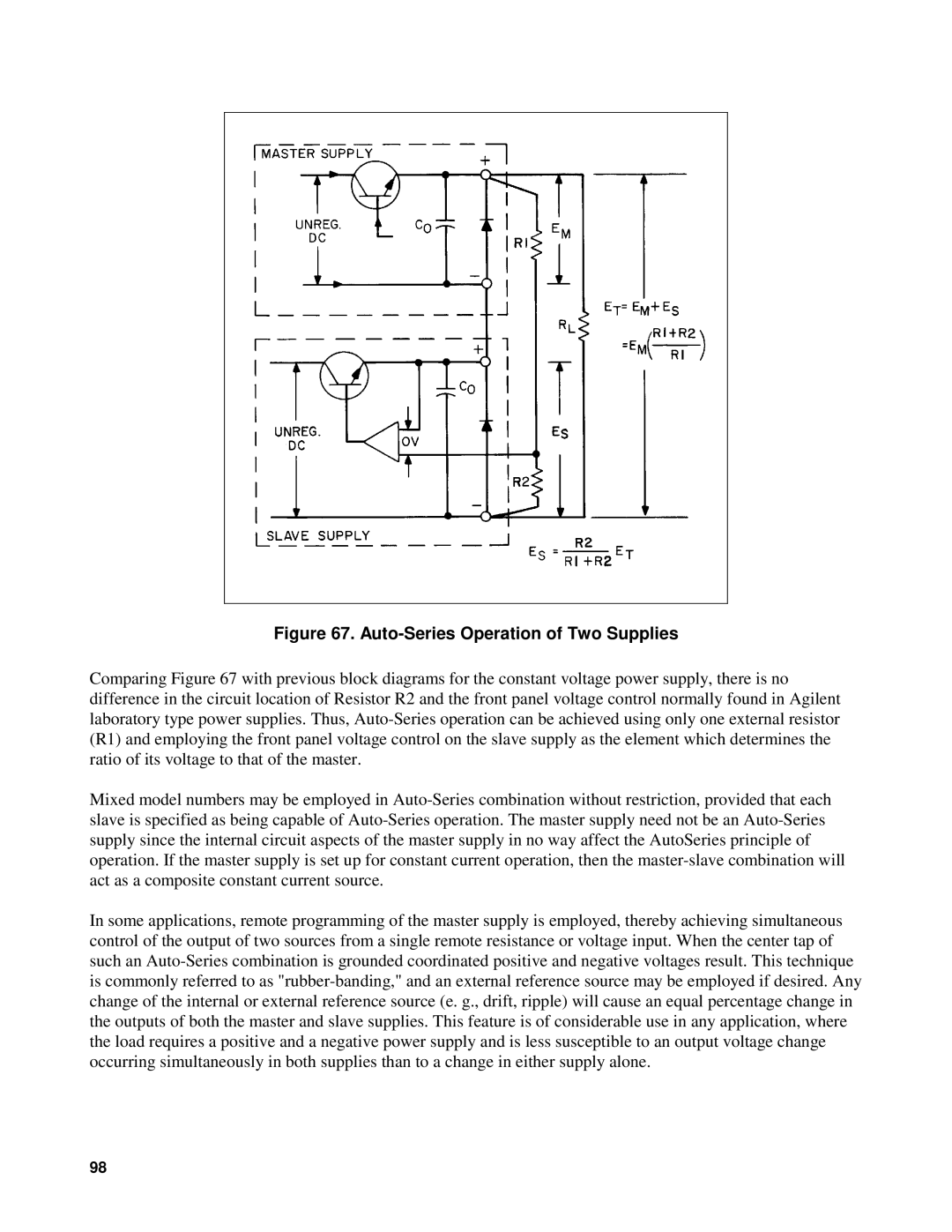 Agilent Technologies 90B manual Auto-Series Operation of Two Supplies 