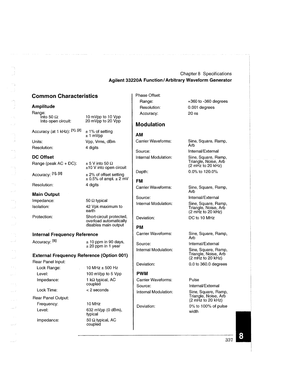 Agilent Technologies Agilent 33220A manual 