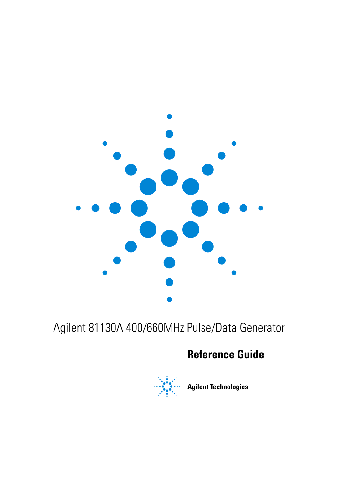 Agilent Technologies 660MHz, Agilent 81130A 400 manual Reference Guide 