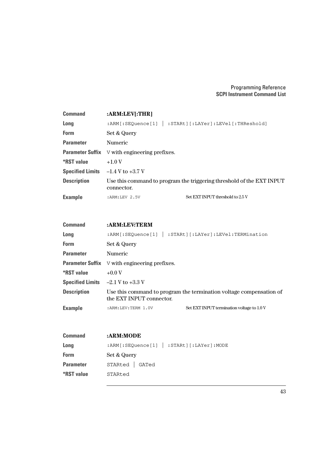 Agilent Technologies 660MHz, Agilent 81130A 400 manual Armlevterm, Armmode 