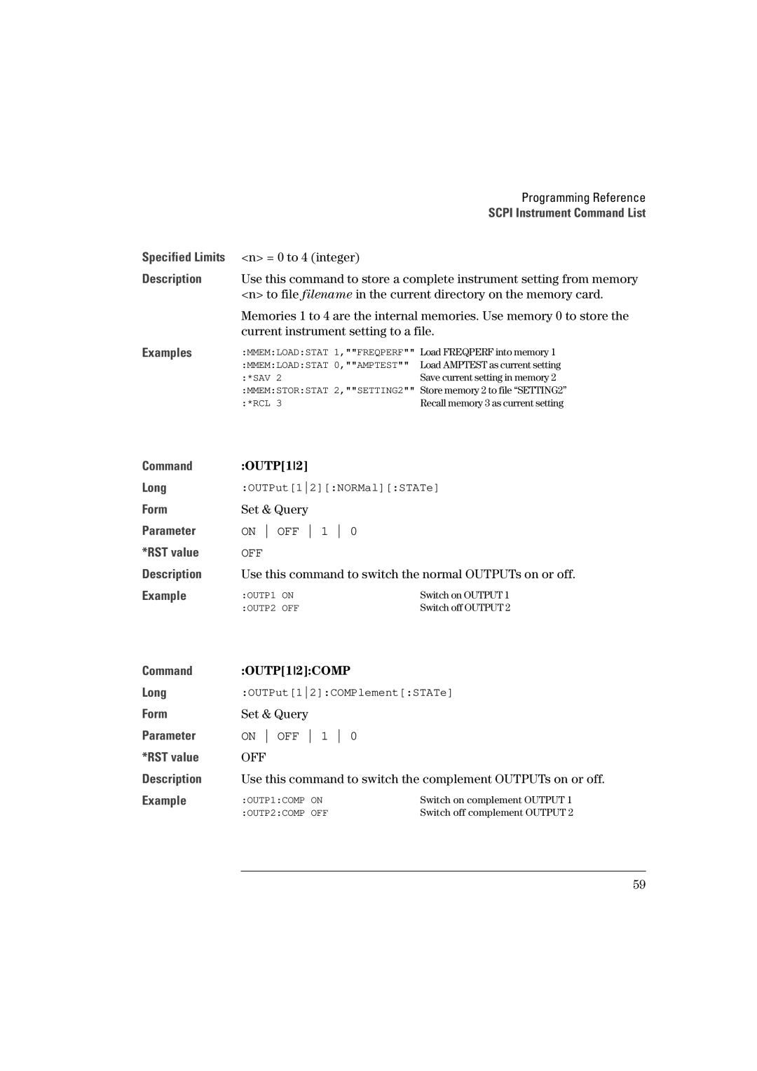 Agilent Technologies 660MHz, Agilent 81130A 400 manual OUTP12COMP, Off 