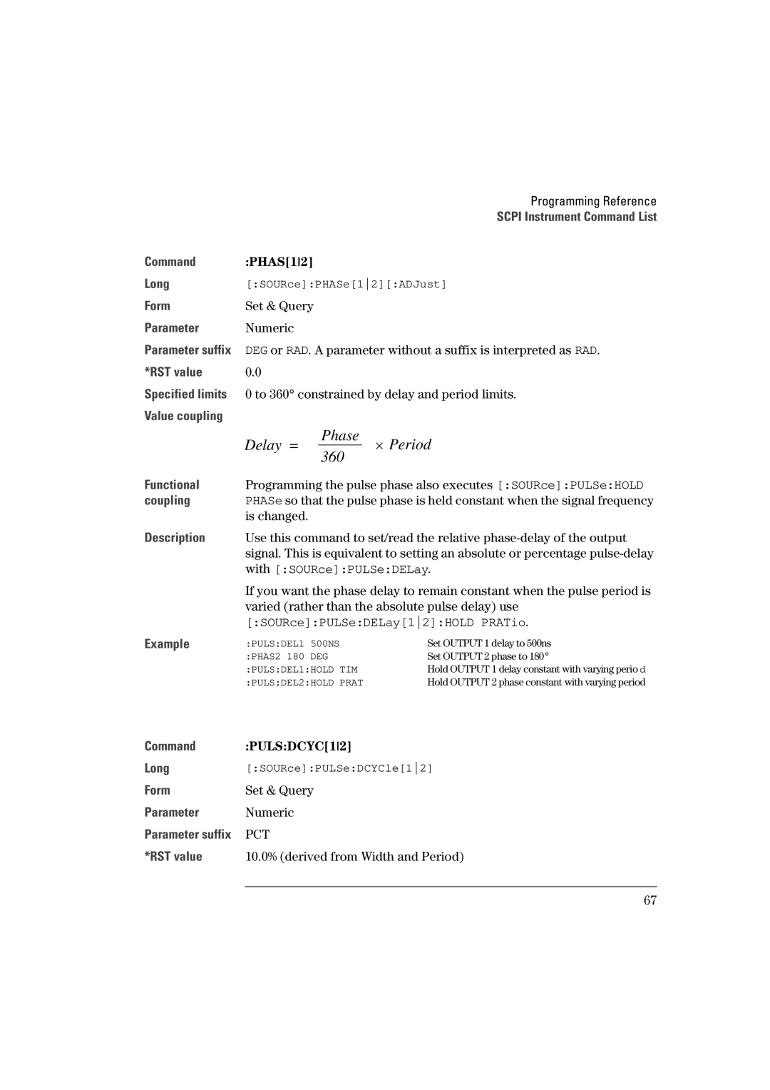 Agilent Technologies 660MHz, Agilent 81130A 400 PHAS12, To 360 constrained by delay and period limits, PULSDCYC12, Pct 