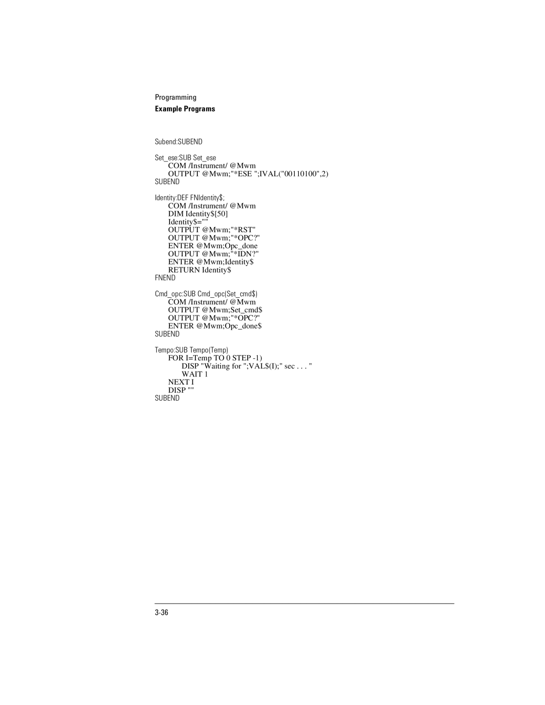 Agilent Technologies Agilent 86120C manual CmdopcSUB CmdopcSetcmd$ 