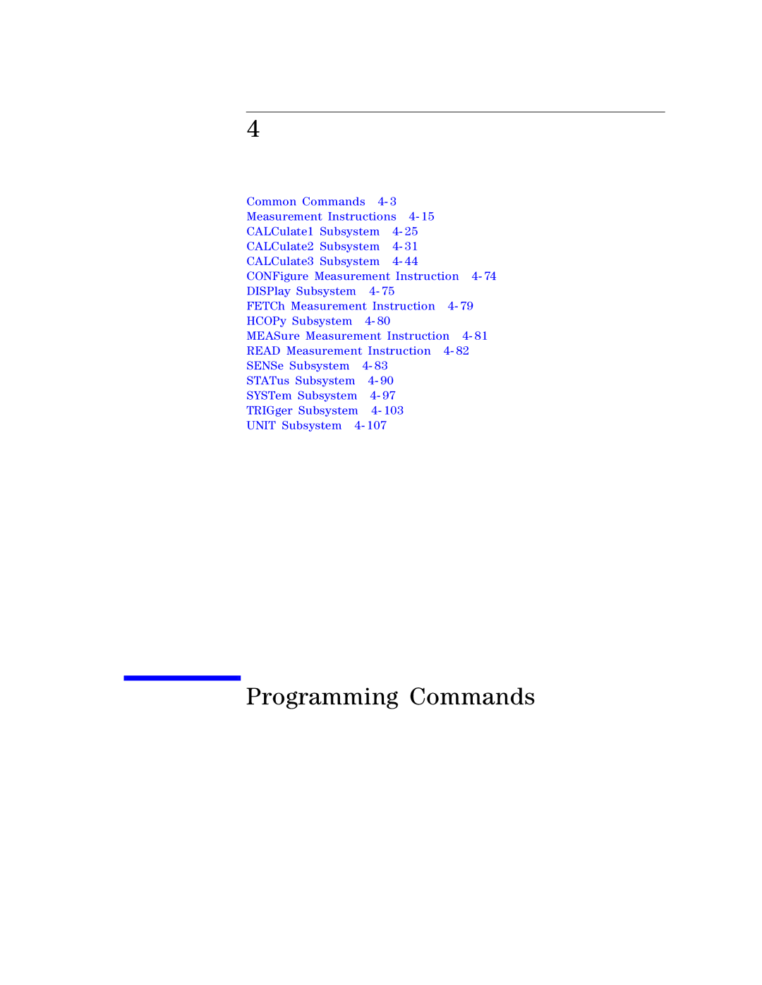 Agilent Technologies Agilent 86120C manual Programming Commands 