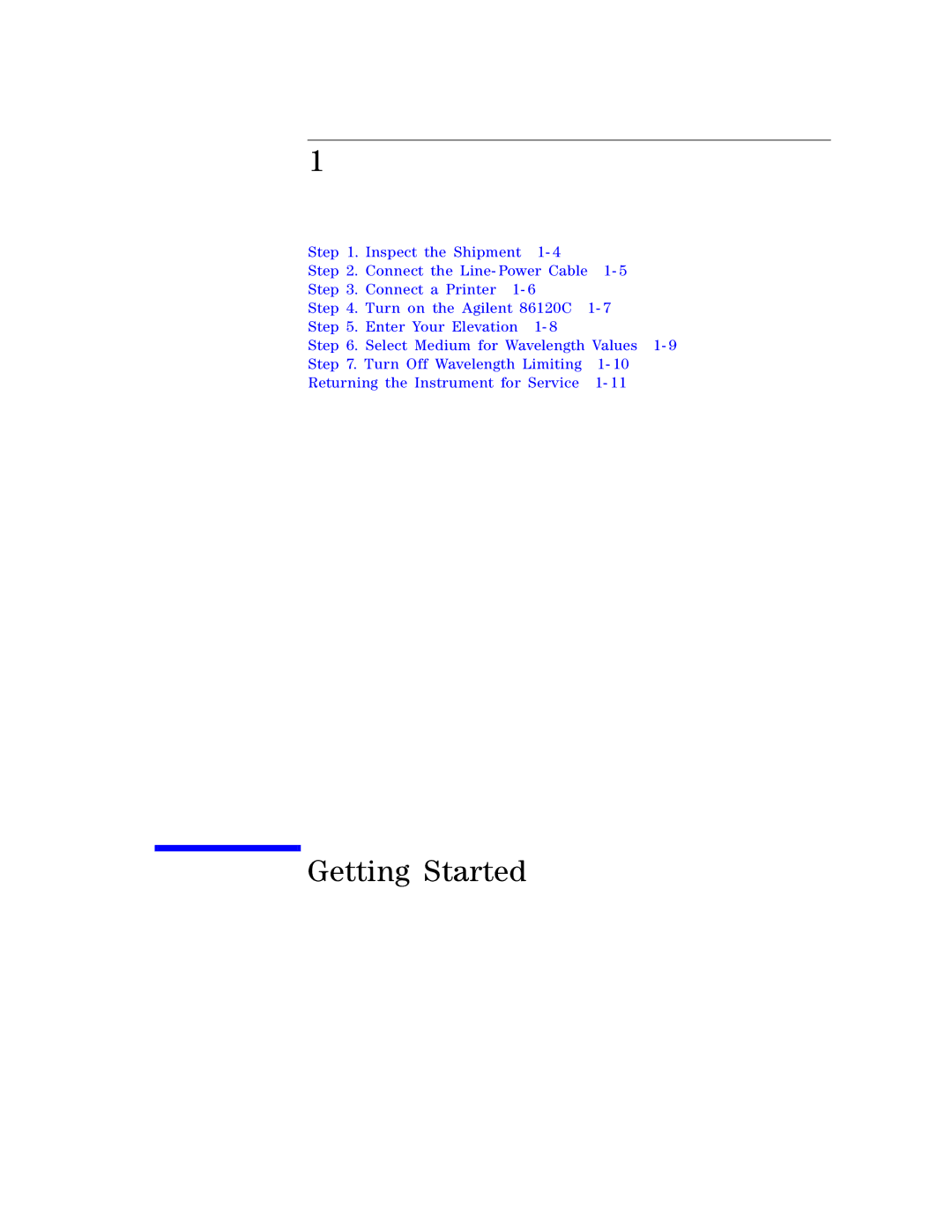 Agilent Technologies Agilent 86120C manual Getting Started 