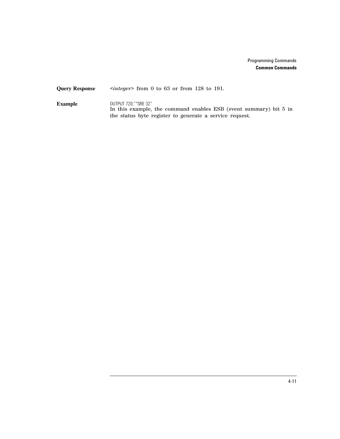 Agilent Technologies Agilent 86120C manual Integer from 0 to 63 or from 128 to 