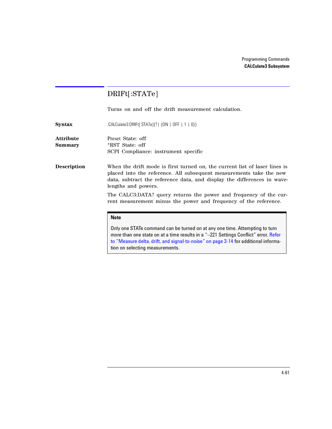 Agilent Technologies Agilent 86120C manual DRIFtSTATe 