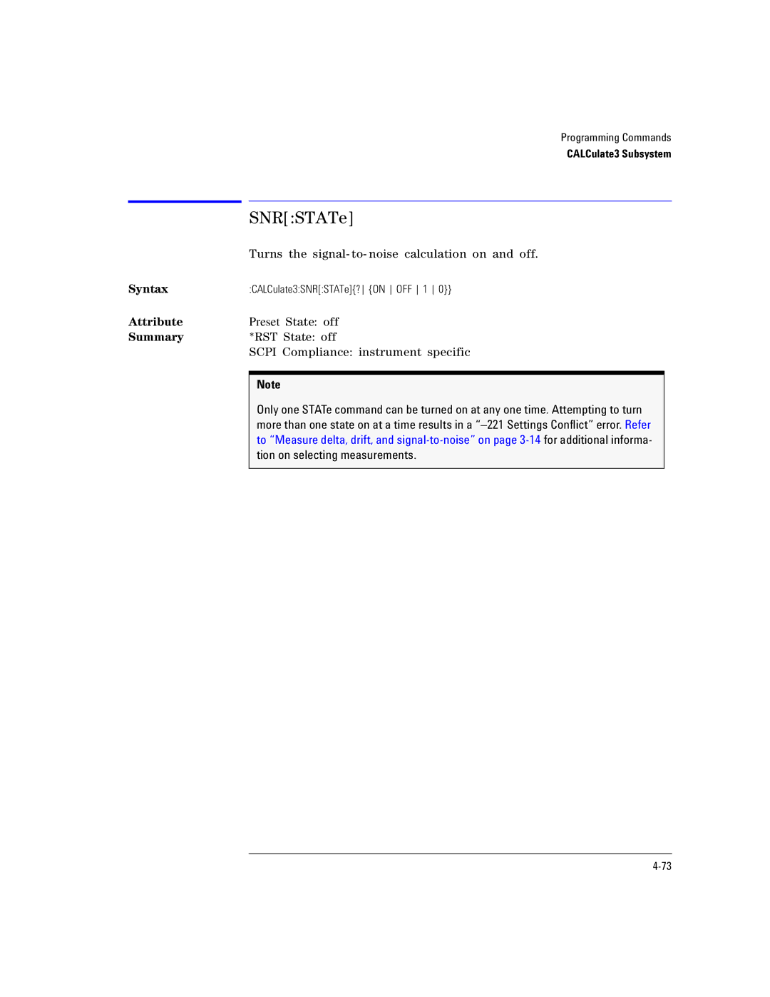 Agilent Technologies Agilent 86120C manual SNRSTATe 