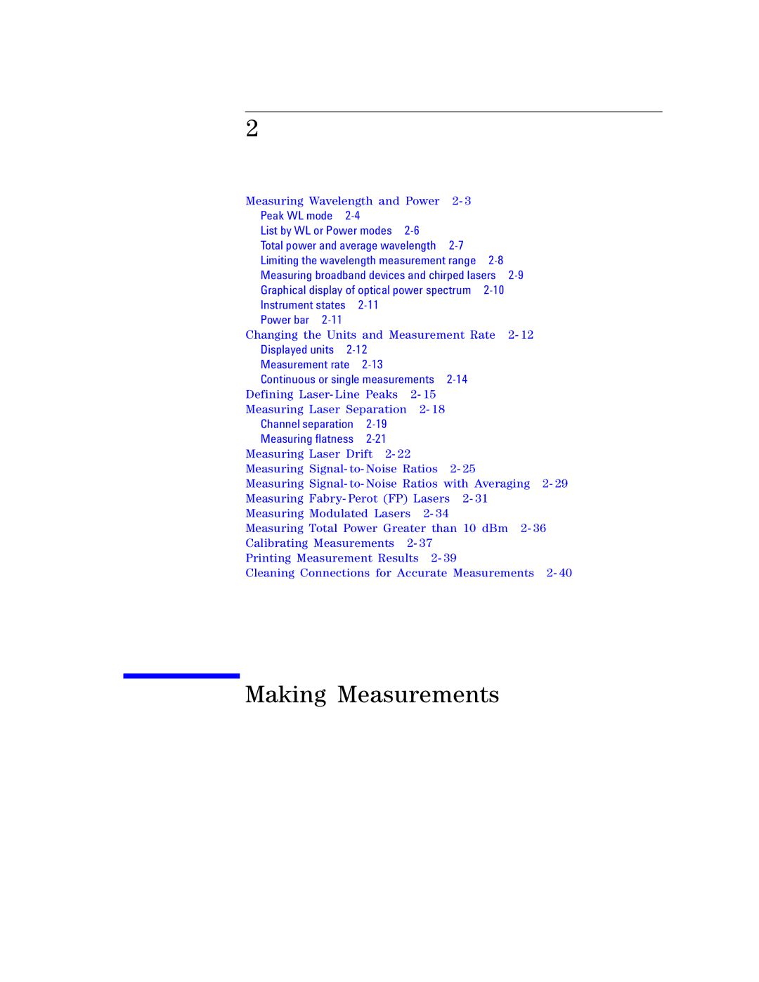 Agilent Technologies Agilent 86120C manual Making Measurements 