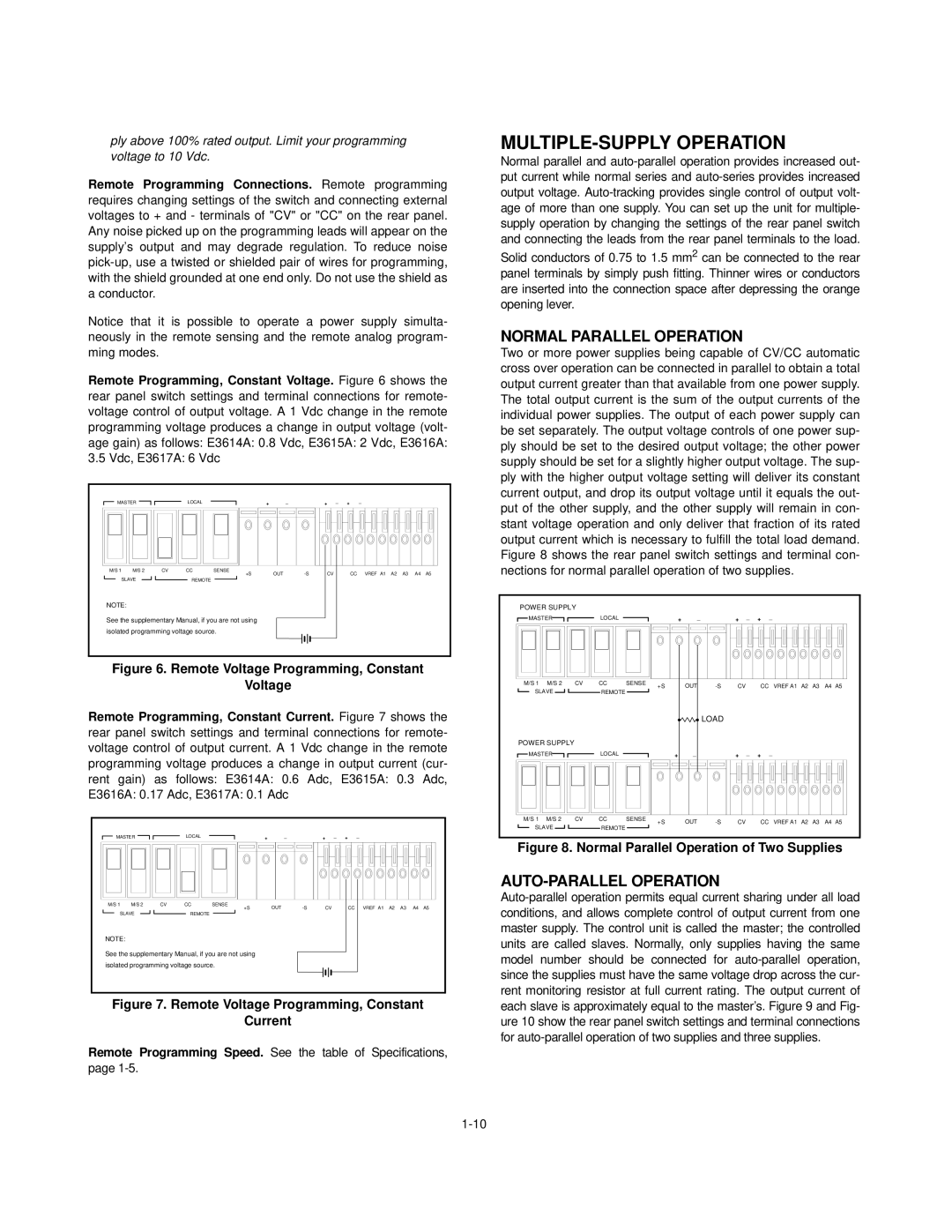 Agilent Technologies Agilent E3617A Serials KR83502522 service manual MULTIPLE-SUPPLY Operation, Normal Parallel Operation 