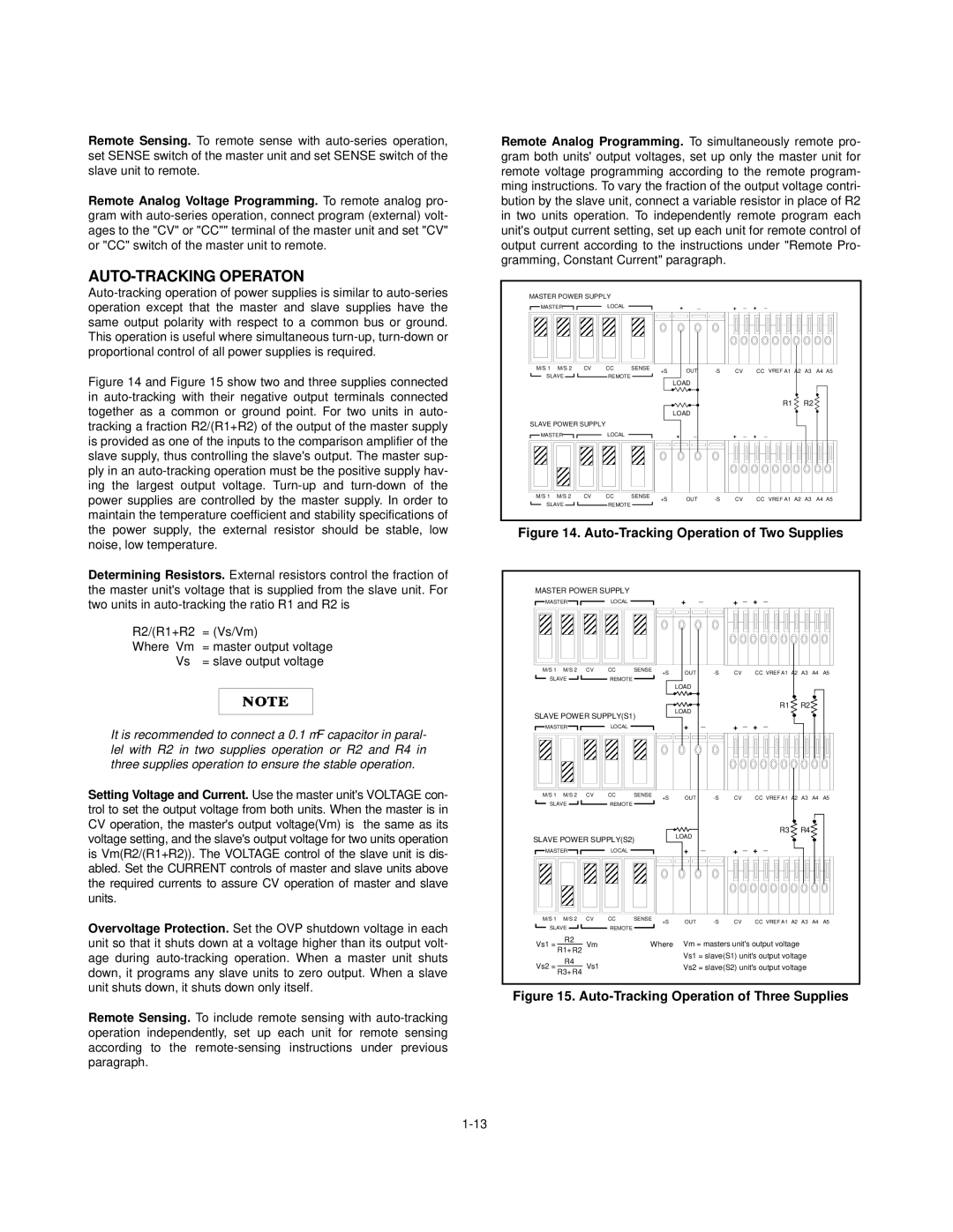 Agilent Technologies Agilent E3615A Serials KR83506197 service manual AUTO-TRACKING Operaton, = slave output voltage 