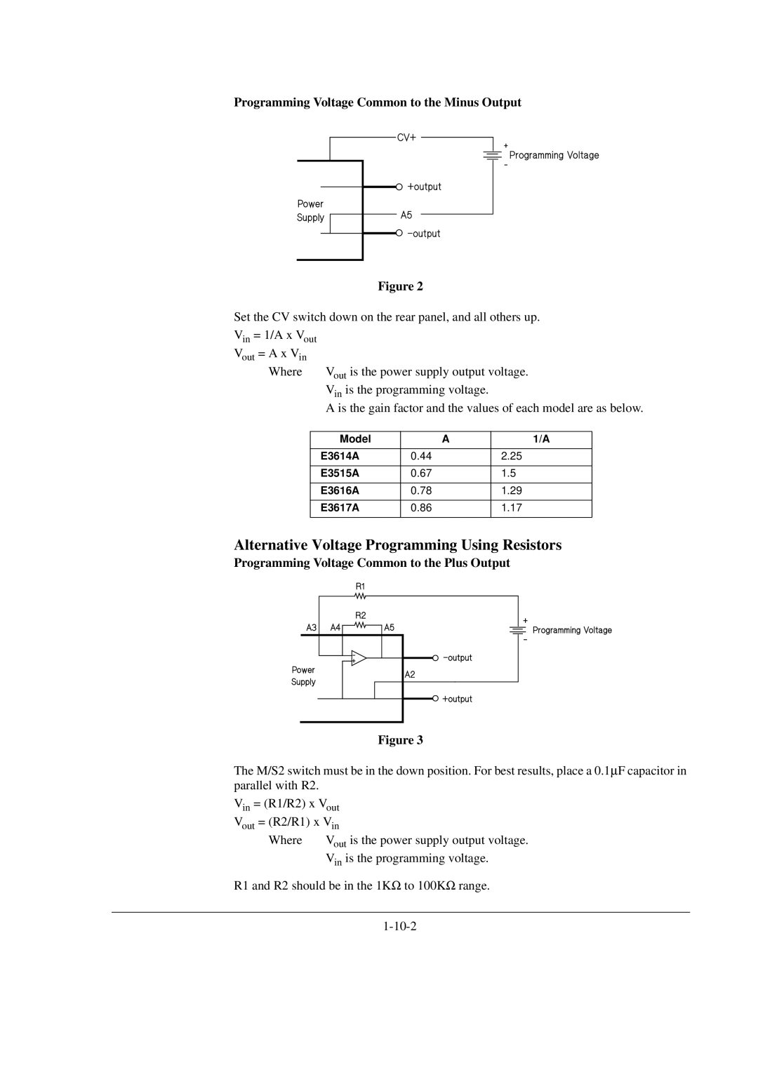 Agilent Technologies Agilent E3616A Serials KR83502651 service manual Alternative Voltage Programming Using Resistors 