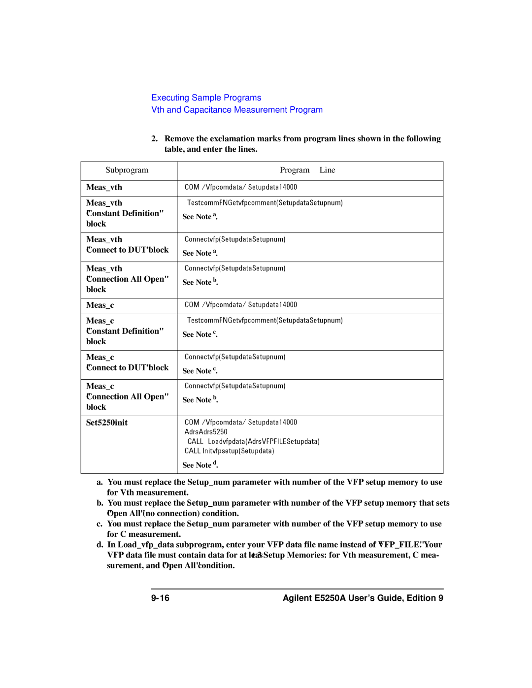 Agilent Technologies Agilent E5250A manual Constant Definition 