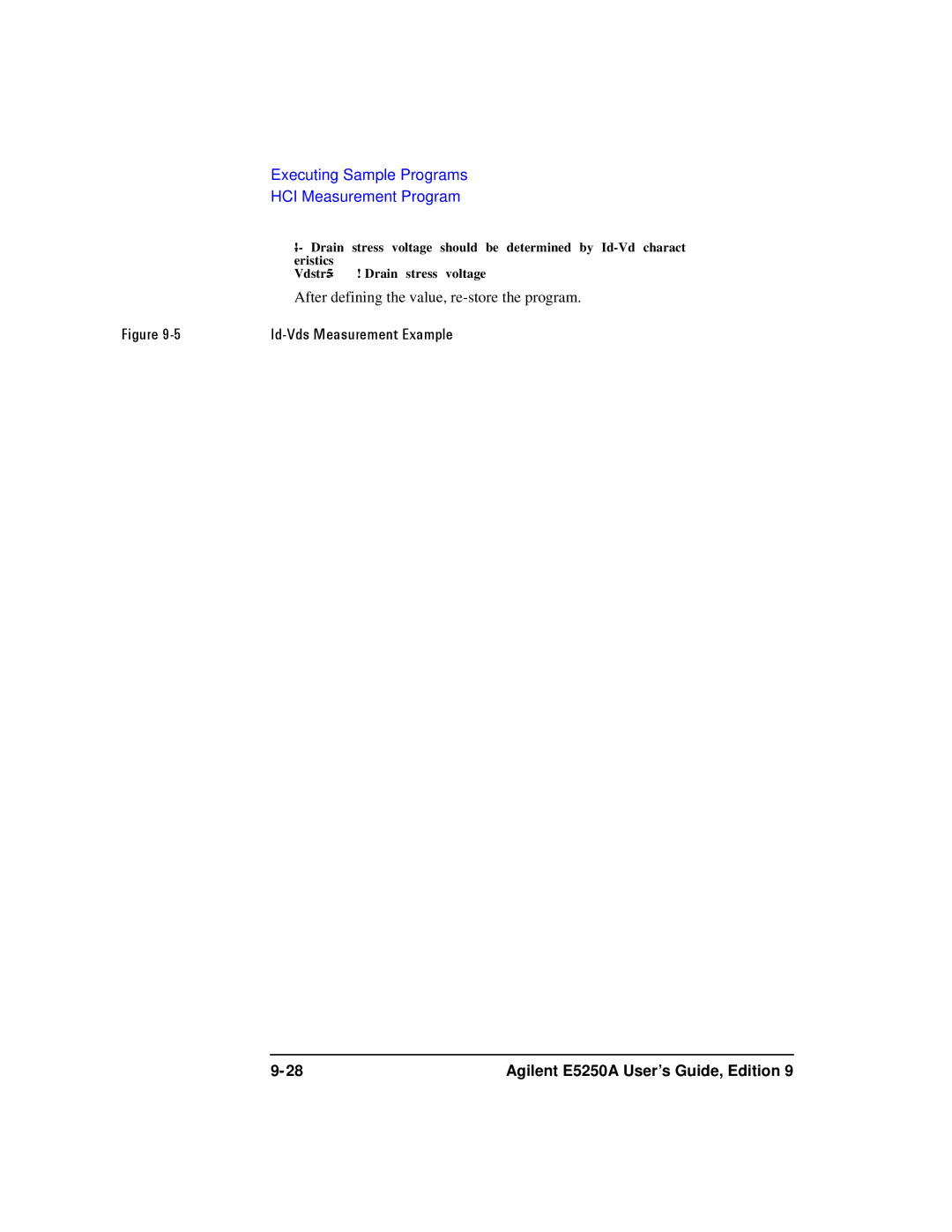 Agilent Technologies Agilent E5250A manual Id-Vds Measurement Example 