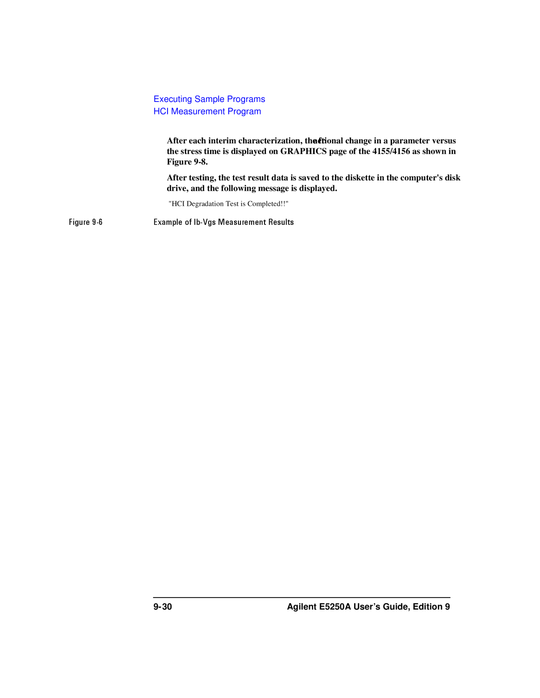 Agilent Technologies Agilent E5250A manual Example of Ib-Vgs Measurement Results 