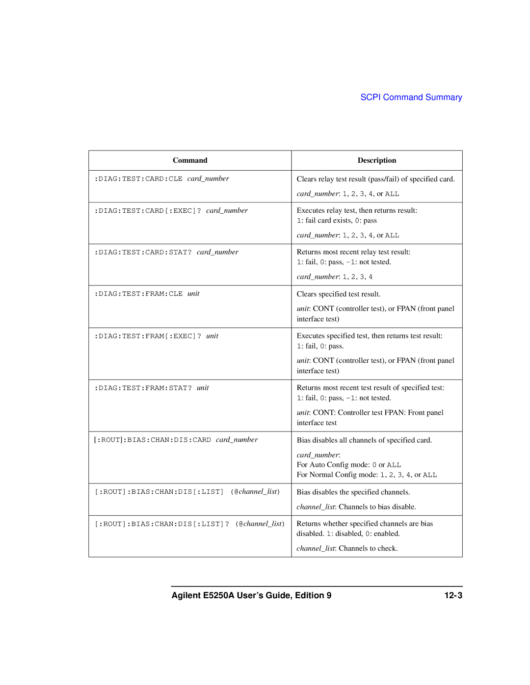 Agilent Technologies manual Agilent E5250A User’s Guide, Edition 12-3 