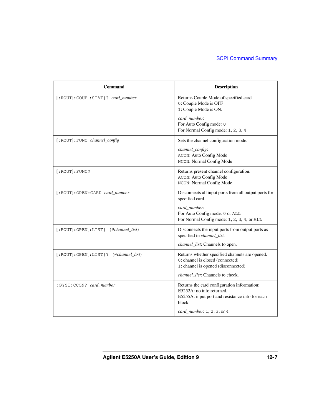 Agilent Technologies manual Agilent E5250A User’s Guide, Edition 12-7 