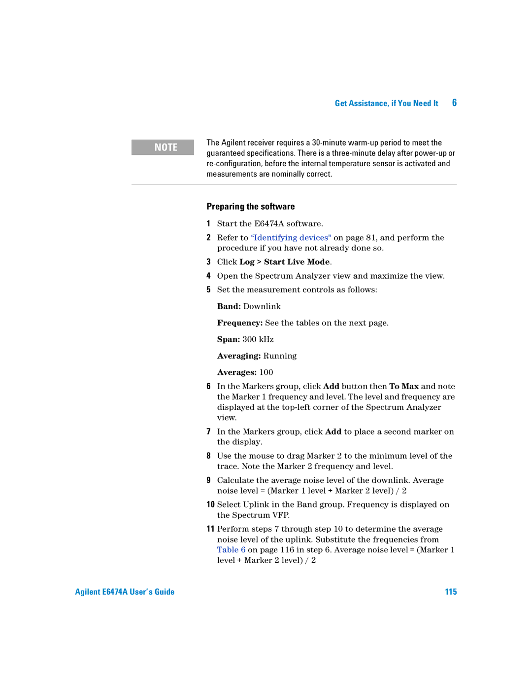 Agilent Technologies manual Agilent E6474A User’s Guide 115 