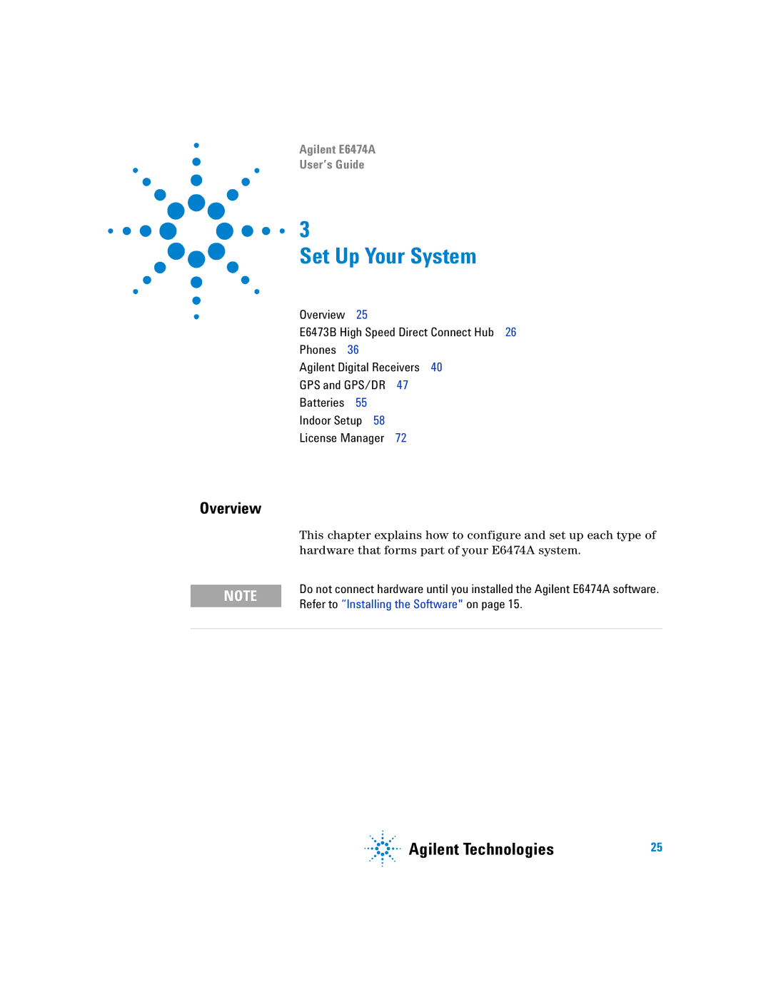 Agilent Technologies Agilent E6474A manual Set Up Your System, Overview 