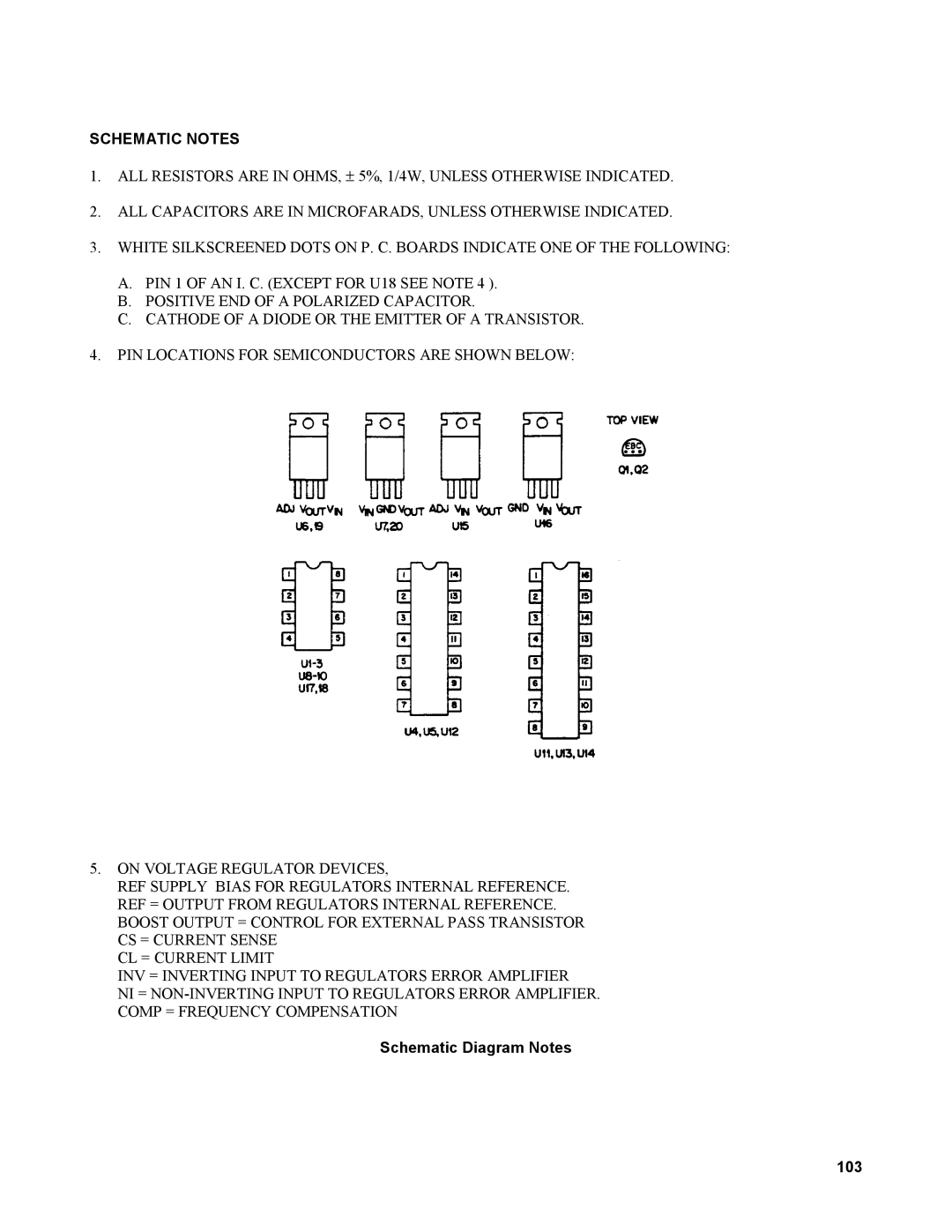 Agilent Technologies AGILENT MODELS 6023A and 6028A service manual Schematic Notes, Schematic Diagram Notes 103 