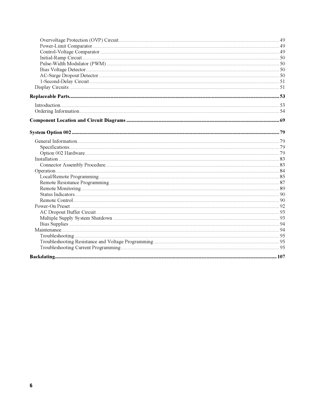 Agilent Technologies AGILENT MODELS 6023A and 6028A service manual Replaceable Parts 