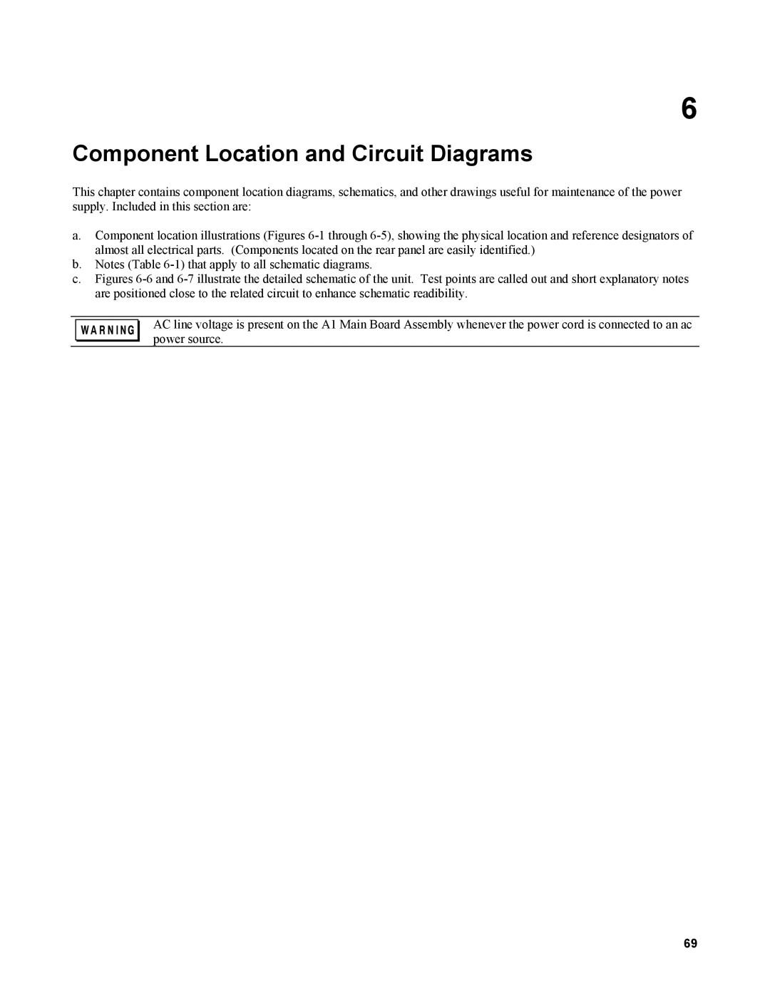 Agilent Technologies AGILENT MODELS 6023A and 6028A service manual Component Location and Circuit Diagrams 